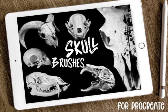 21 Skull Halloween Procreate Brush Stamp