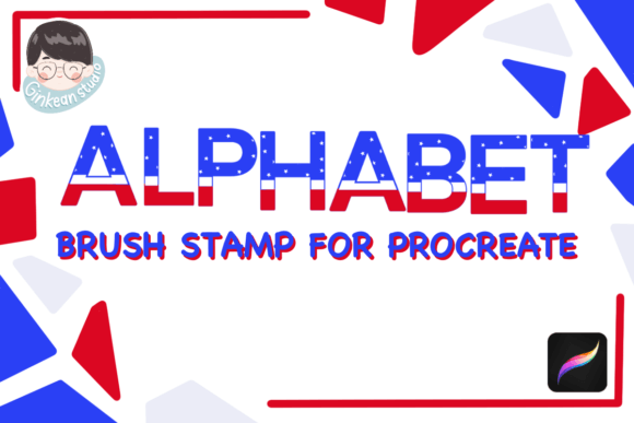 26 Alphabets Brush Stamp Procreate, USA