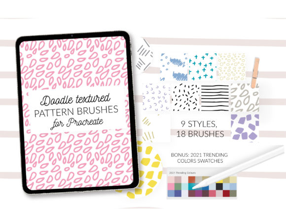 Doodle Dots Procreate Stamps. Abstract: A Strategic Approach to Digital Texture and Branding
