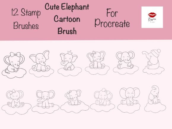 Elephant Cartoon Stamp Brush Procreate Guide