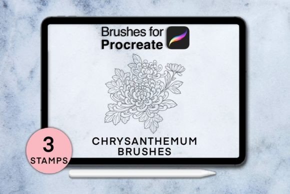 Elevate Your Digital Florals with 3 Chrysanthemum Procreate Stamps