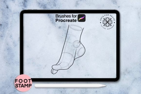 Elevating Digital Artistry with Foot Procreate Stamp Graphic Session 19