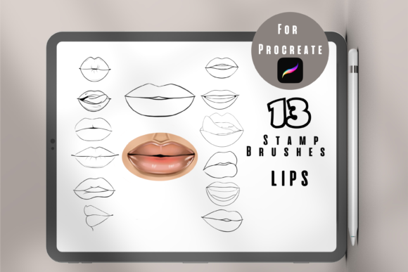 Enhancing Digital Art with Lips Stamp and Procreate Lip Stamps