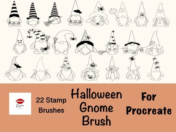Halloween Gnome Stamp Brush for Procreate