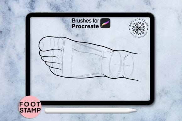 Integrating Foot Procreate Stamp Graphic Session 13 into Your Digital Illustration Workflow