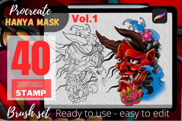 Mastering Digital Tattoo Art with Hanya Mask Tattoo Brush Stamp Vol.1
