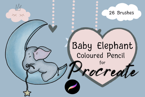 Mastering Textured Digital Illustration with Baby Elephant Coloured Pencil Procreate Brushes