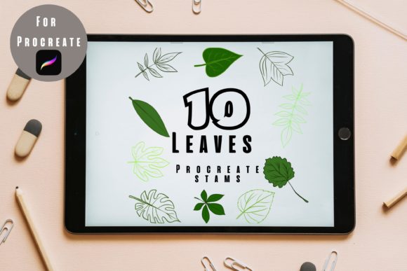 Procreate Leaves Stamps: Digital Nature Brushes
