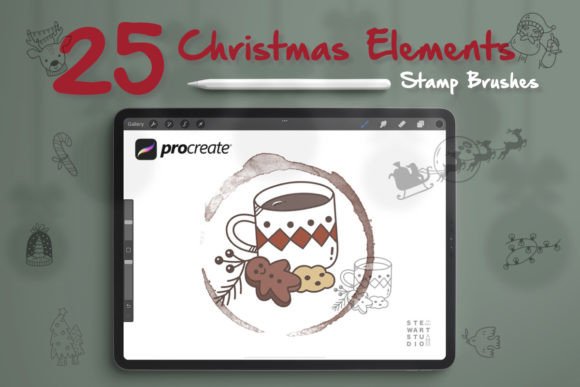 Streamline Your Holiday Design Workflow with the Christmas Elements Procreate Stamp Brush