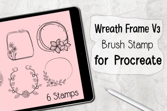 Wreath Frame V3 Procreate Brush Stamp